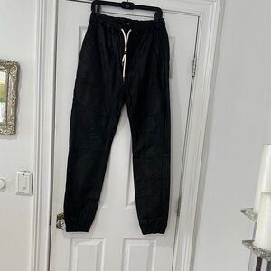 Zanerobe Black Joggers with White Drawstring